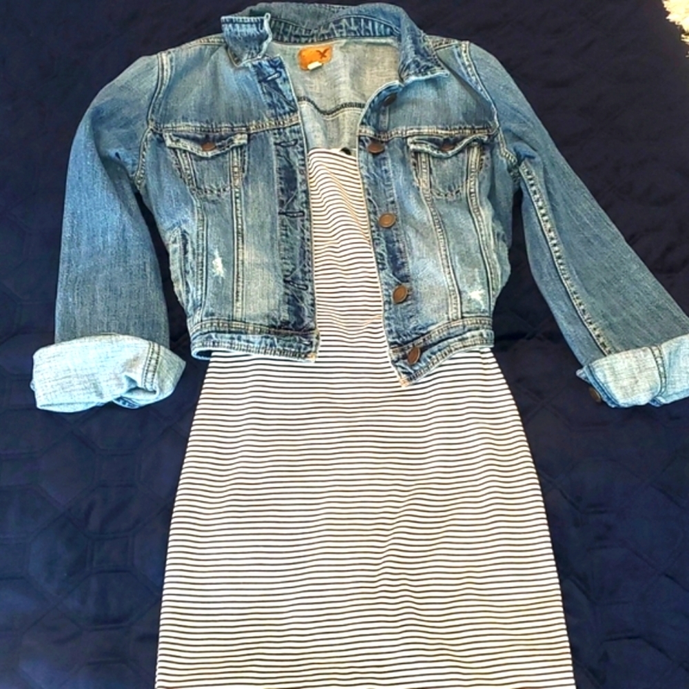 Zara Trafaluc striped bodycon dress medium​